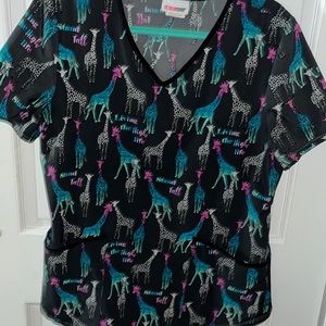 Medium fun scrub top colorful animal scrub star